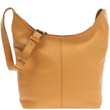 mittlere Umhängetasche Schultertasche Beuteltasche Damentasche Leder senf LE0072