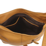 mittlere Umhängetasche Schultertasche Beuteltasche Damentasche Leder senf LE0072