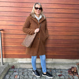 mittlere Umhängetasche Schultertasche Beuteltasche Damentasche Leder vintage braun LE0072