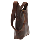 mittlere Umhängetasche Schultertasche Damentasche Leder braun LE0073