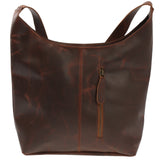 mittlere Umhängetasche Schultertasche Damentasche Leder braun LE0073