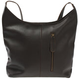 mittlere Umhängetasche Schultertasche Damentasche Leder dunkelbraun LE0073