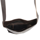 mittlere Umhängetasche Schultertasche Damentasche Leder dunkelbraun LE0073