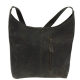 mittlere Umhängetasche Schultertasche Damentasche Leder grau LE0073