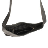 mittlere Umhängetasche Schultertasche Damentasche Leder grau LE0073