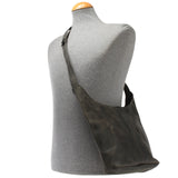 mittlere Umhängetasche Schultertasche Damentasche Leder grau LE0073