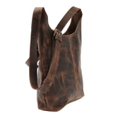 mittlere Umhängetasche Schultertasche Damentasche Leder schlamm LE0073