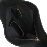 mittlere Umhängetasche Schultertasche Damentasche Leder schwarz LE0073