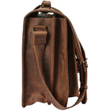 große Aktentasche Lehrertasche Businesstasche Leder vintage braun LE3030