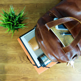 großer Rucksack Lederrucksack Freizeitrucksack Damen Herren Leder braun LE1020