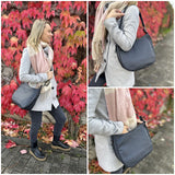 Schultertasche Ledertasche Damentasche Leder navy LE0063