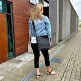 Umhängetasche Ledertasche Damen Schultertasche Leder schwarz LE3073