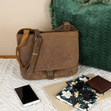 Umhängetasche Schultertasche Freizeittasche Büffelleder klein vintage braun LE3061