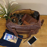 Weekender Sporttasche Reisetasche Ledertasche Damen Herren Leder 55cm braun LE2014