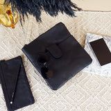 kleine Umhängetasche Damentasche Herrentasche Ledertasche schwarz LE3060