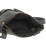 kleine Umhängetasche Damentasche Herrentasche Ledertasche schwarz LE3060