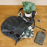 kleine Umhängetasche Damentasche Leder dunkelgrau LE0070