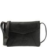 kleine Umhängetasche Ledertasche Damentasche Schultertasche Leder schwarz LE3078