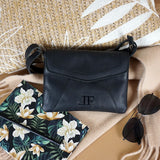 kleine Umhängetasche Ledertasche Damentasche Schultertasche Leder schwarz LE3078