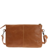 kleine Umhängetasche Schultertasche Damentasche Clutch Leder cognac LE3081
