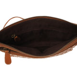 kleine Umhängetasche Schultertasche Damentasche Clutch Leder cognac LE3081