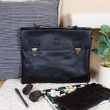 kleine Umhängetasche Schultertasche Damen und Herren Leder schwarz LE3079