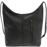 mittlere Umhängetasche Schultertasche Beuteltasche Damentasche Leder schwarz LE0072