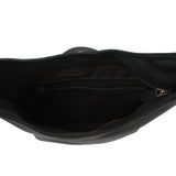 mittlere Umhängetasche Schultertasche Beuteltasche Damentasche Leder schwarz LE0072