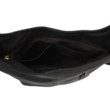 mittlere Umhängetasche Schultertasche Beuteltasche Damentasche Leder schwarz LE0072