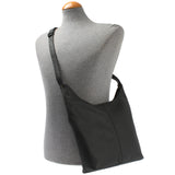 mittlere Umhängetasche Schultertasche Beuteltasche Damentasche Leder schwarz LE0072