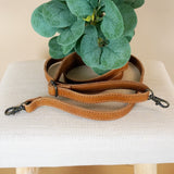 schmaler Trageriemen Schultergurt Leder 1,6cm x 150cm cognac LEC-R8