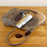 kleine Umhängetasche Damentasche Leder schlamm LE3047