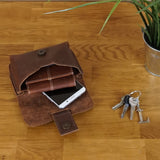 Gürteltasche Bauchtasche Hüfttasche Damen Herren Rindsleder braun LE9005