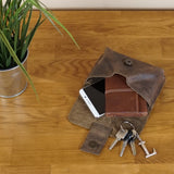 Gürteltasche Bauchtasche Hüfttasche Damen Herren Leder schlamm LE9005