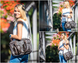 B-Ware Schultertasche Handtasche Henkeltasche Damen Leder dunkelbraun LE0046