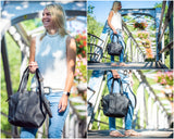 Shopper Schultertasche Damen Handtasche Ledertasche Henkeltasche Leder schwarz LE0060