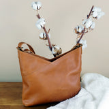 Umhängetasche Damentasche Schultertasche Leder cognac LE0065