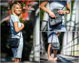 kleine Umhängetasche Ledertasche Damentasche Schultertasche Leder schwarz LE3047