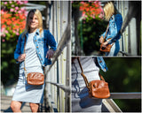 kleine Umhängetasche Ledertasche Damentasche Schultertasche Leder braun LE3080