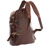 großer Rucksack Lederrucksack Freizeitrucksack Damen Herren Leder braun LE1017