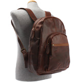 großer Rucksack Lederrucksack Freizeitrucksack Damen Herren Leder braun LE1017
