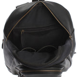 großer Rucksack Lederrucksack Freizeitrucksack Damen Herren Leder schwarz LE1017