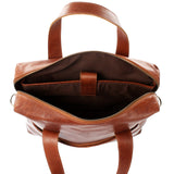 große Schultertasche Henkeltasche Shopper DIN A4 Handtasche Damen Leder braun LE0059