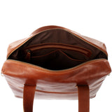 große Schultertasche Henkeltasche Shopper DIN A4 Handtasche Damen Leder braun LE0059