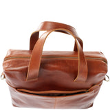 große Schultertasche Henkeltasche Shopper DIN A4 Handtasche Damen Leder braun LE0059