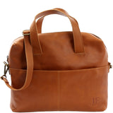 Schultertasche Henkeltasche Shopper DIN A4 Handtasche Damen Leder cognac LE0059