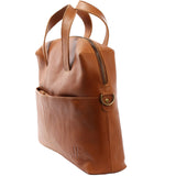 Schultertasche Henkeltasche Shopper Handtasche Damen Leder cognac LE0059