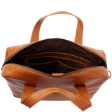 große Schultertasche Henkeltasche Shopper DIN A4 Handtasche Damen Leder cognac LE0059