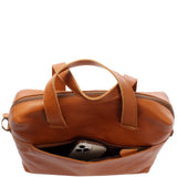 große Schultertasche Henkeltasche Shopper DIN A4 Handtasche Damen Leder cognac LE0059