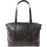 Shopper Schultertasche Henkeltasche Damen Handtasche Leder dunkelgrau LE0061